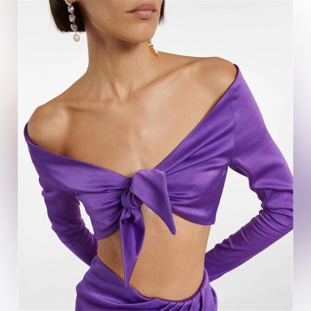 ALEX PERRY | ford off-shoulder bow tie crop top | NWOT